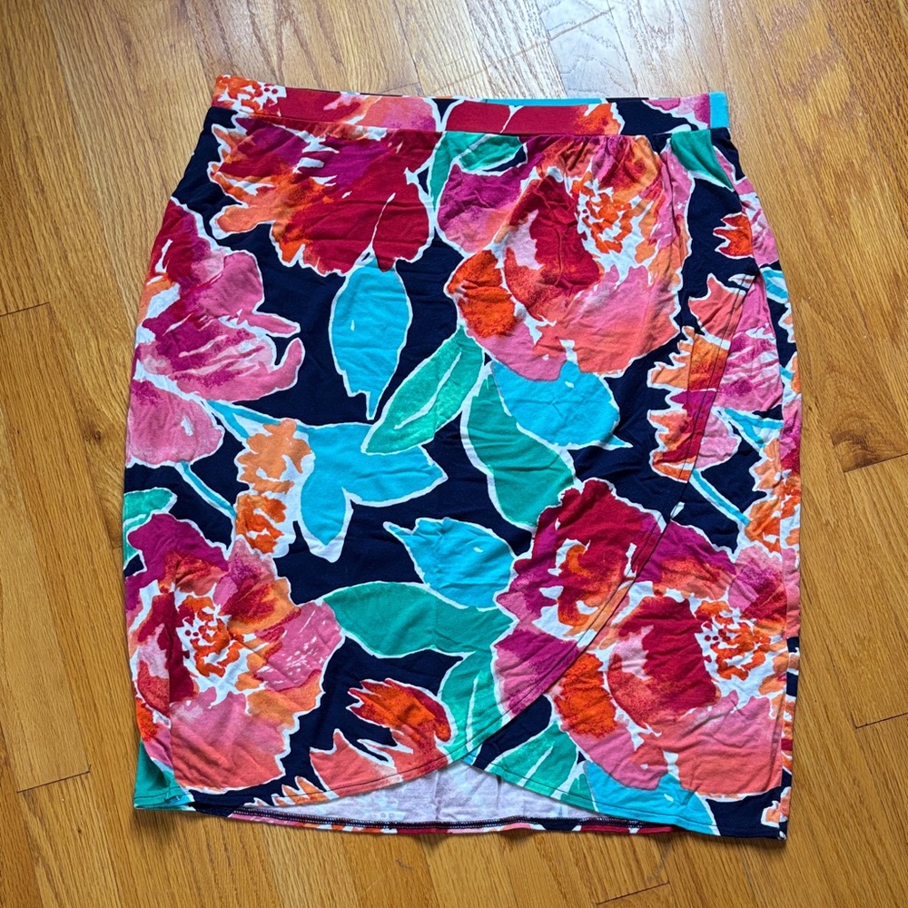 Liz Claiborne Vibrant Teal and Orange Skirt